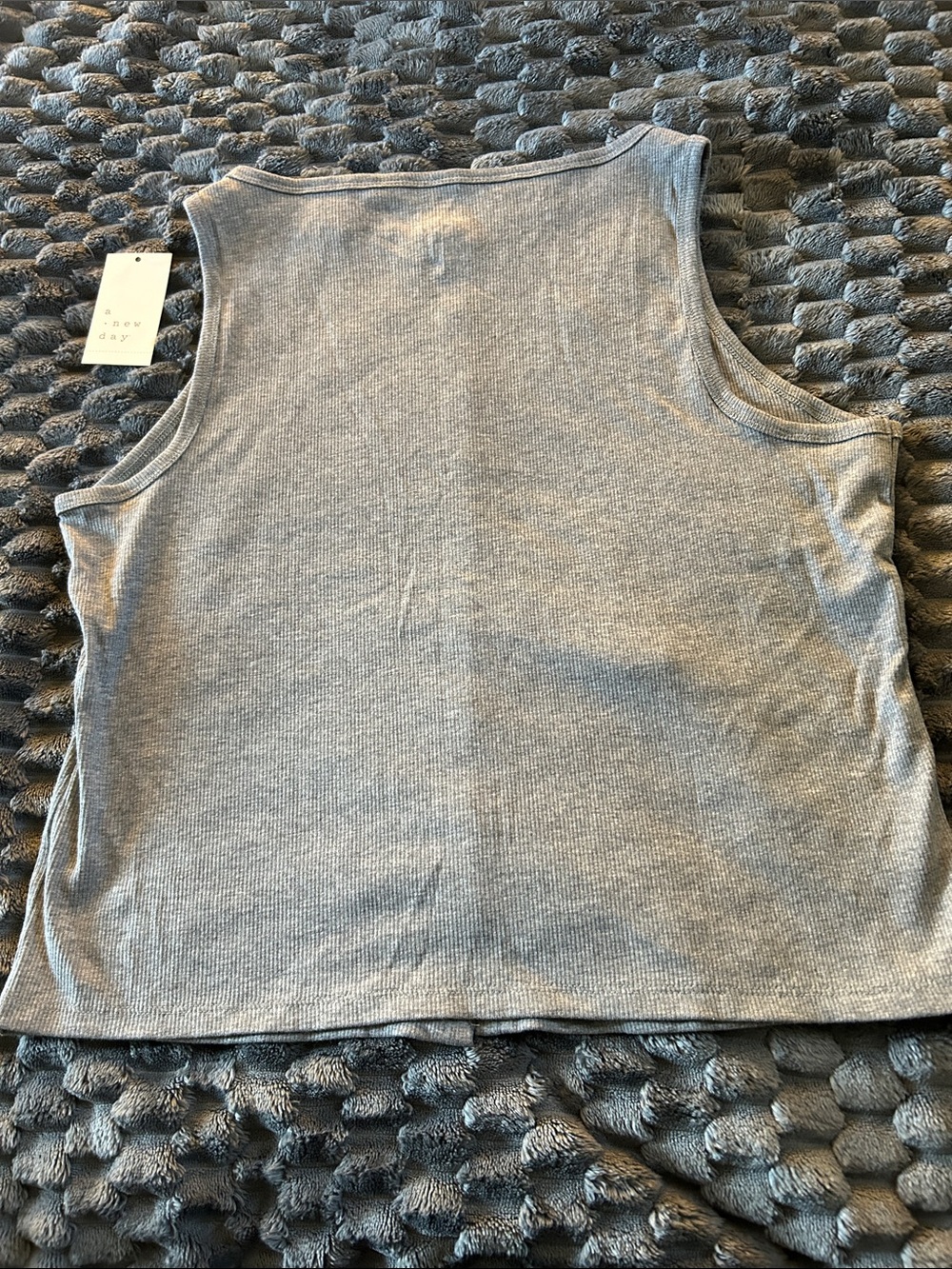 a new day Gray Ribbed Button-Front Tank - Picture 2 of 3